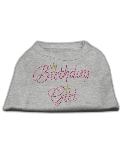 Birthday Girl Rhinestone Shirt Grey L