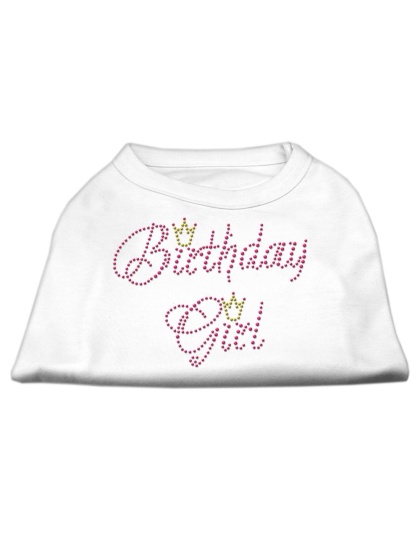 Birthday Girl Rhinestone Shirt White L