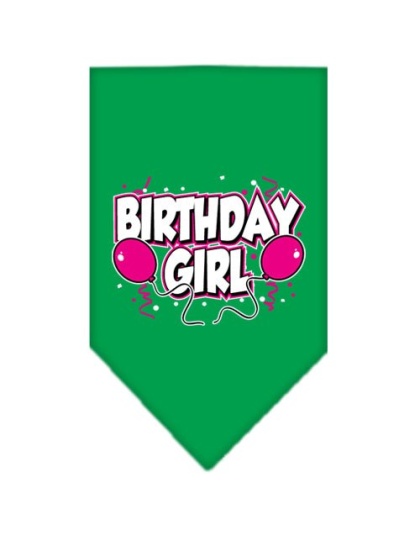 Birthday girl Screen Print Bandana Emerald Green Large