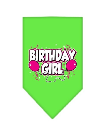 Birthday girl Screen Print Bandana Lime Green Large