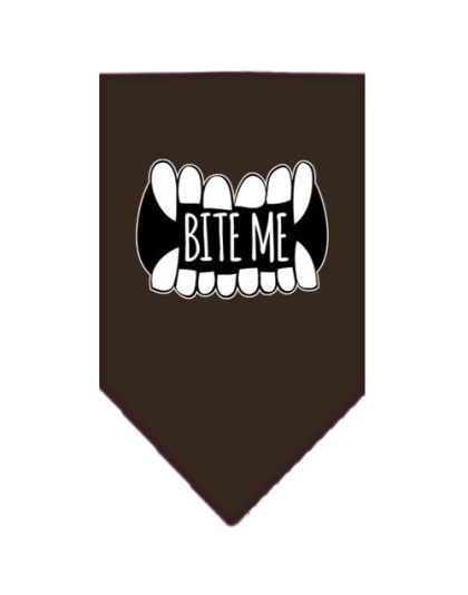 Bite Me Screen Print Bandana Brown Large