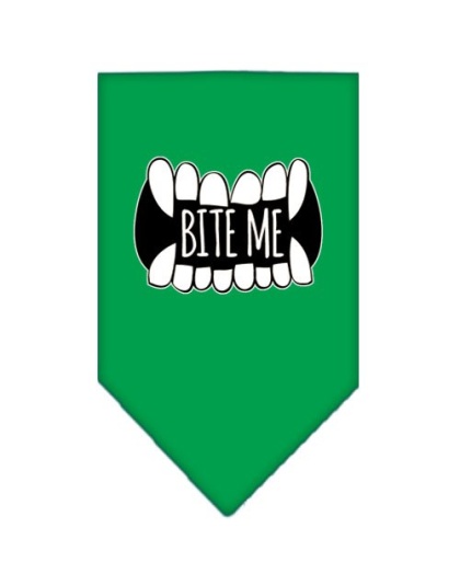 Bite Me Screen Print Bandana Emerald Green Large