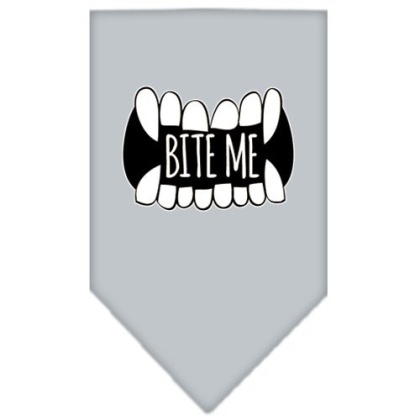 Bite Me Screen Print Bandana Grey Large