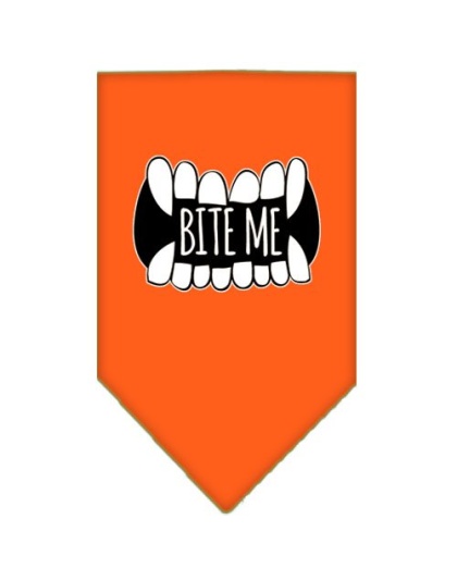 Bite Me Screen Print Bandana Orange Large