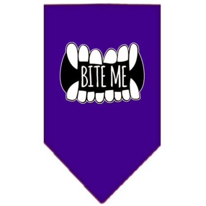 Bite Me Screen Print Bandana Purple Large