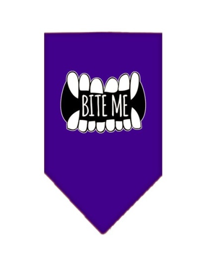 Bite Me Screen Print Bandana Purple Large