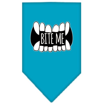 Bite Me Screen Print Bandana Turquoise Large