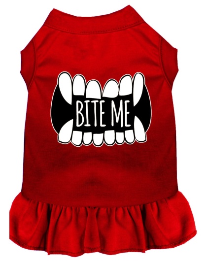 Bite Me Screen Print Dog Dress Red 4X (22)