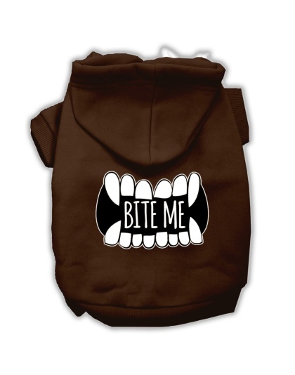 Bite Me Screenprint Dog Hoodie Brown L