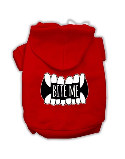 Bite Me Screenprint Dog Hoodie Red L