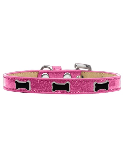 Black Bone Widget Dog Collar Pink Ice Cream Size 10