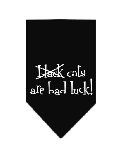 Black Cats are Bad Luck Screen Print Bandana Black Large