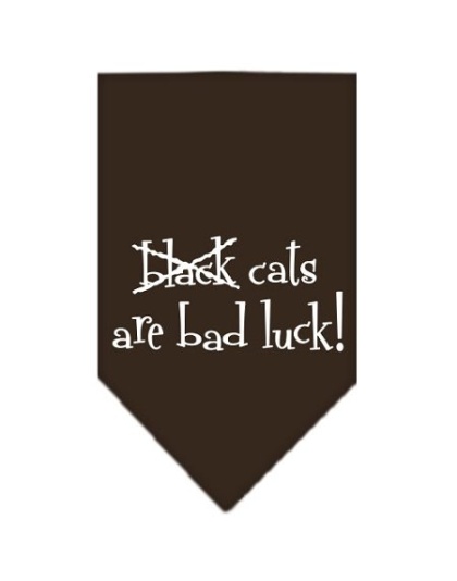 Black Cats are Bad Luck Screen Print Bandana Cocoa Large