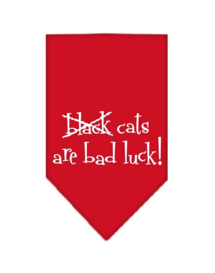 Black Cats are Bad Luck Screen Print Bandana Red Large