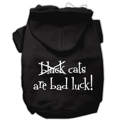 Black Cats are Bad Luck Screen Print Pet Hoodies Black Size L