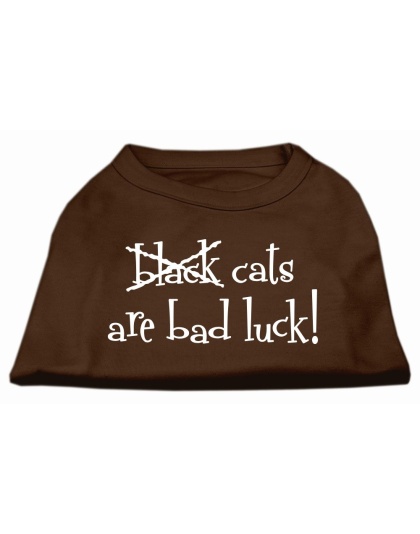 Black Cats are Bad Luck Screen Print Shirt Brown Lg