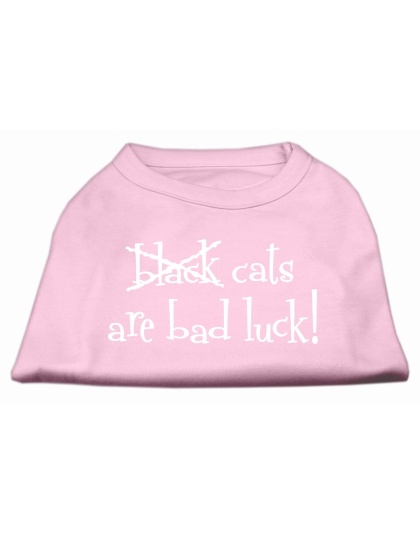 Black Cats are Bad Luck Screen Print Shirt Light Pink L