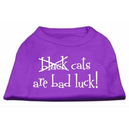 Black Cats are Bad Luck Screen Print Shirt Purple L