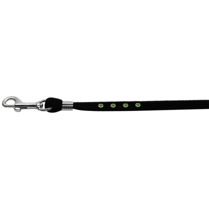 Black Velvet Leash Silver Hardware Peridot Stones