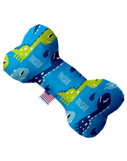 Blue Dinosaurs 10 Inch Canvas Bone Dog Toy