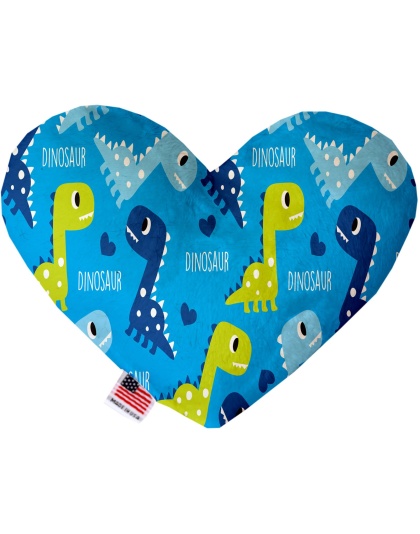 Blue Dinosaurs 6 Inch Canvas Heart Dog Toy