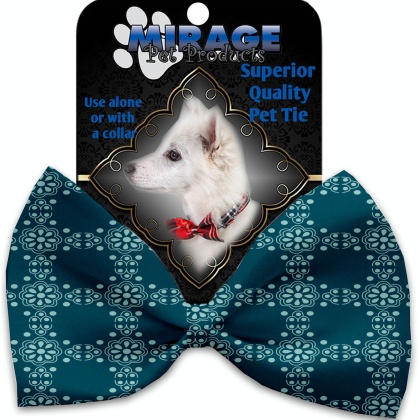 Blue Flowers Pet Bow Tie