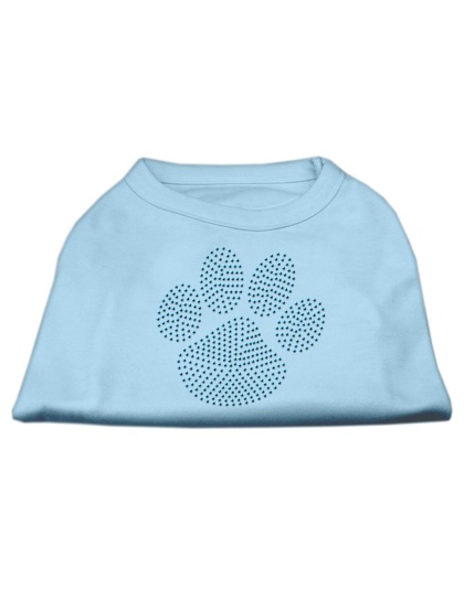 Blue Paw Rhinestud Shirt Baby Blue L