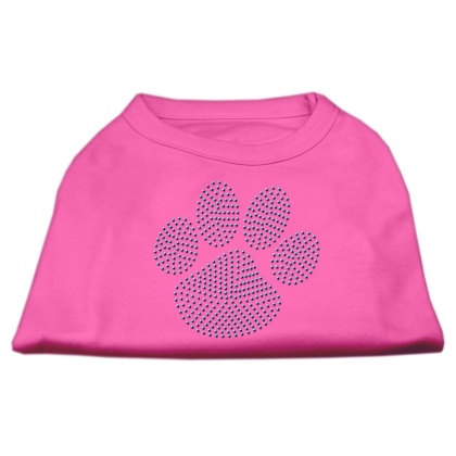 Blue Paw Rhinestud Shirt Bright Pink L