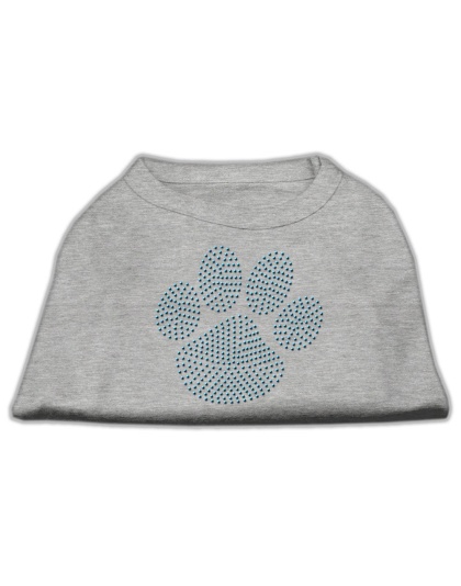 Blue Paw Rhinestud Shirt Grey L