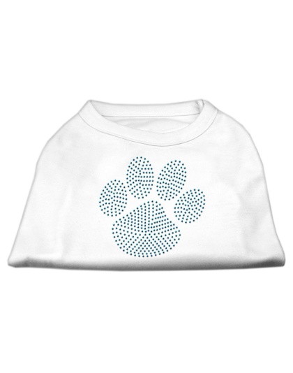 Blue Paw Rhinestud Shirt White L