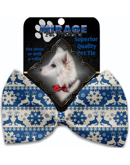 Blue Reindeer Pet Bow Tie