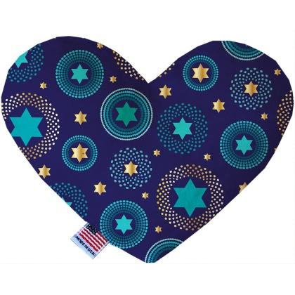 Blue Star of David 6 Inch Canvas Heart Dog Toy