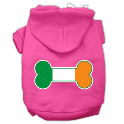 Bone Flag Ireland Screen Print Pet Hoodies Bright Pink Size Lg