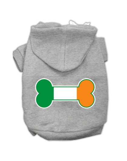 Bone Flag Ireland Screen Print Pet Hoodies Grey Size Lg