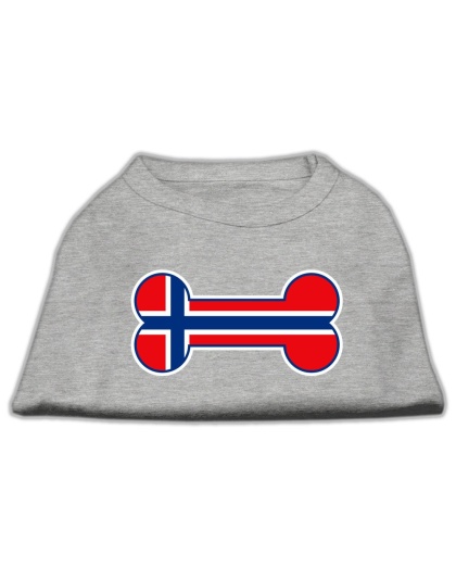 Bone Shaped Norway Flag Screen Print Shirts Grey L