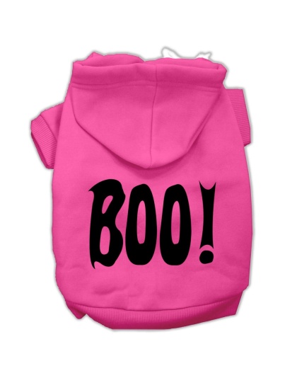 BOO! Screen Print Pet Hoodies Bright Pink Size Lg
