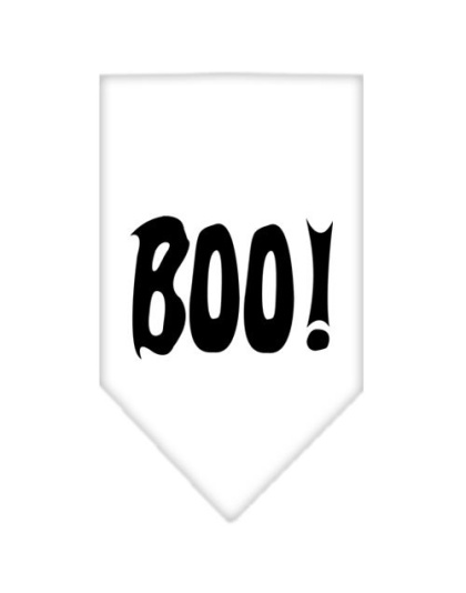 Boo! Screen Print Bandana White Large