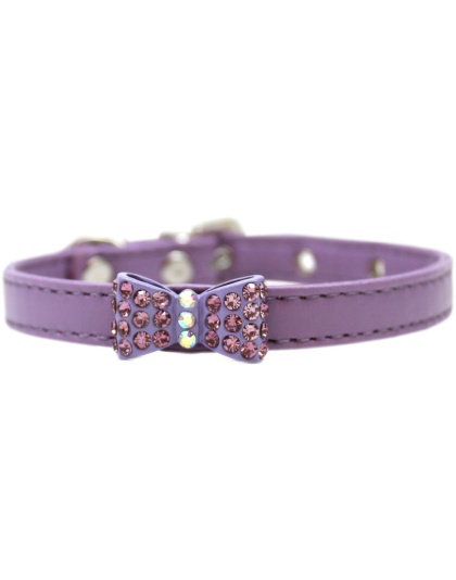 Bow-dacious Crystal Dog Collar Lavender Size 10