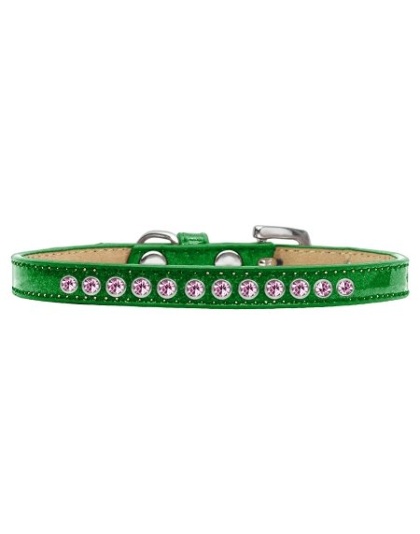 Bright Pink Crystal Size 10 Emerald Green Puppy Ice Cream Collar