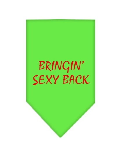 Bringin Sexy Back Screen Print Bandana Lime Green Large