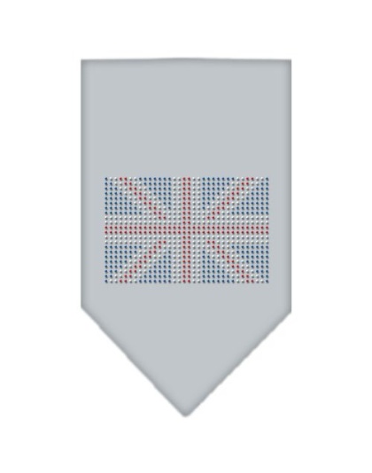 British Flag Rhinestone Bandana Grey Large