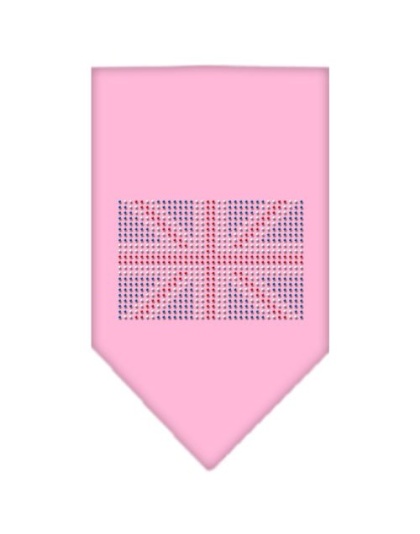 British Flag Rhinestone Bandana Light Pink Large