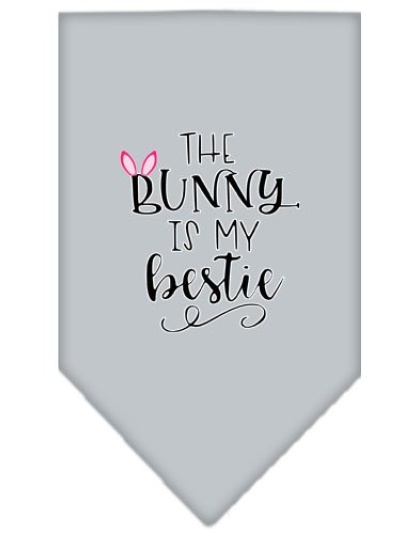 Bunny is my Bestie Screen Print Bandana Grey Large