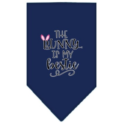 Bunny is my Bestie Screen Print Bandana Navy Blue large