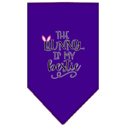 Bunny is my Bestie Screen Print Bandana Purple Large