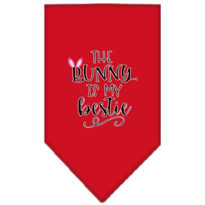 Bunny is my Bestie Screen Print Bandana Red Large