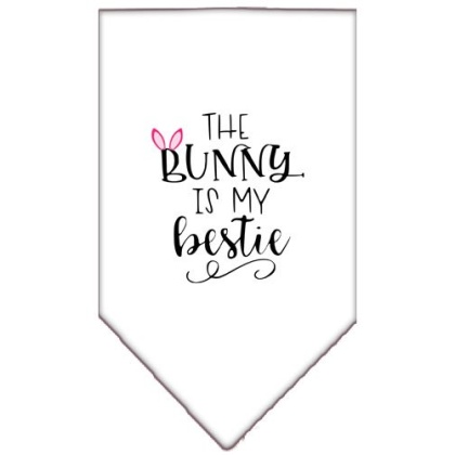 Bunny is my Bestie Screen Print Bandana White Large