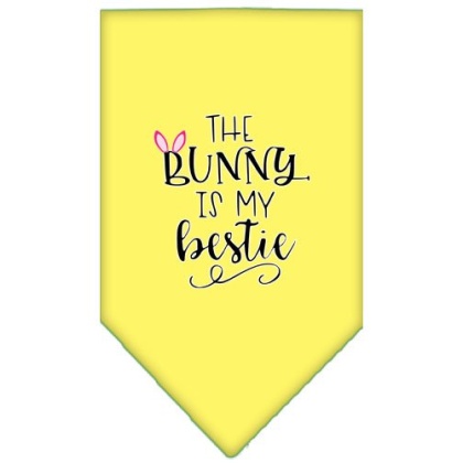 Bunny is my Bestie Screen Print Bandana Yellow Large