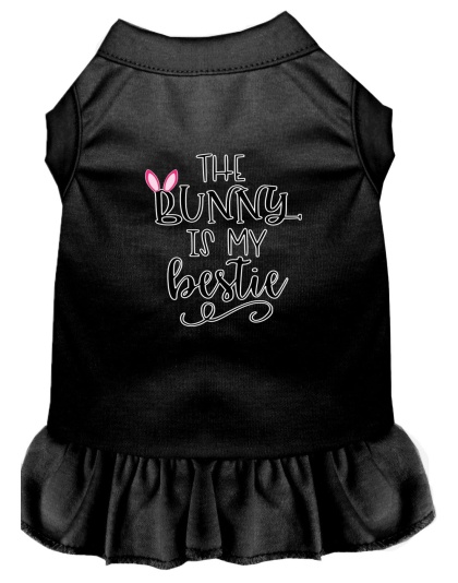 Bunny is my Bestie Screen Print Dog Dress Black 4X (22)