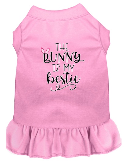 Bunny is my Bestie Screen Print Dog Dress Light Pink 4X (22)